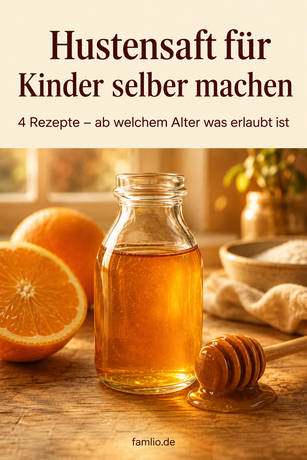 Hustensaft für Kinder selber machen – 4 Rezepte mit Honig und Orange