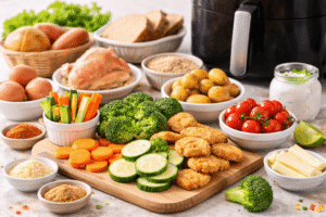 Liste: Gesunde Lebensmittel für Kindersnacks aus dem Airfryer