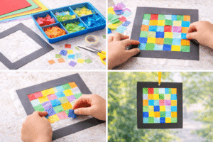 “Mosaik” Sonnenfänger (für Kinder, die gerne sortieren)