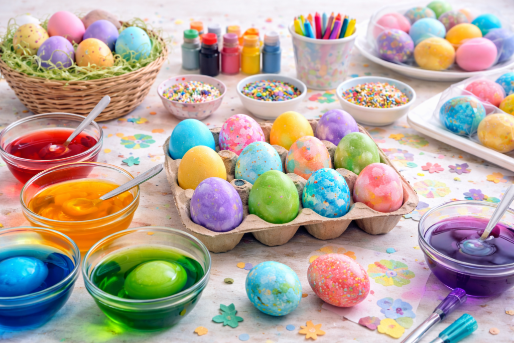 Ostereier färben mit Kindern