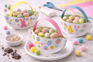 Osterkörbchen aus Pappteller