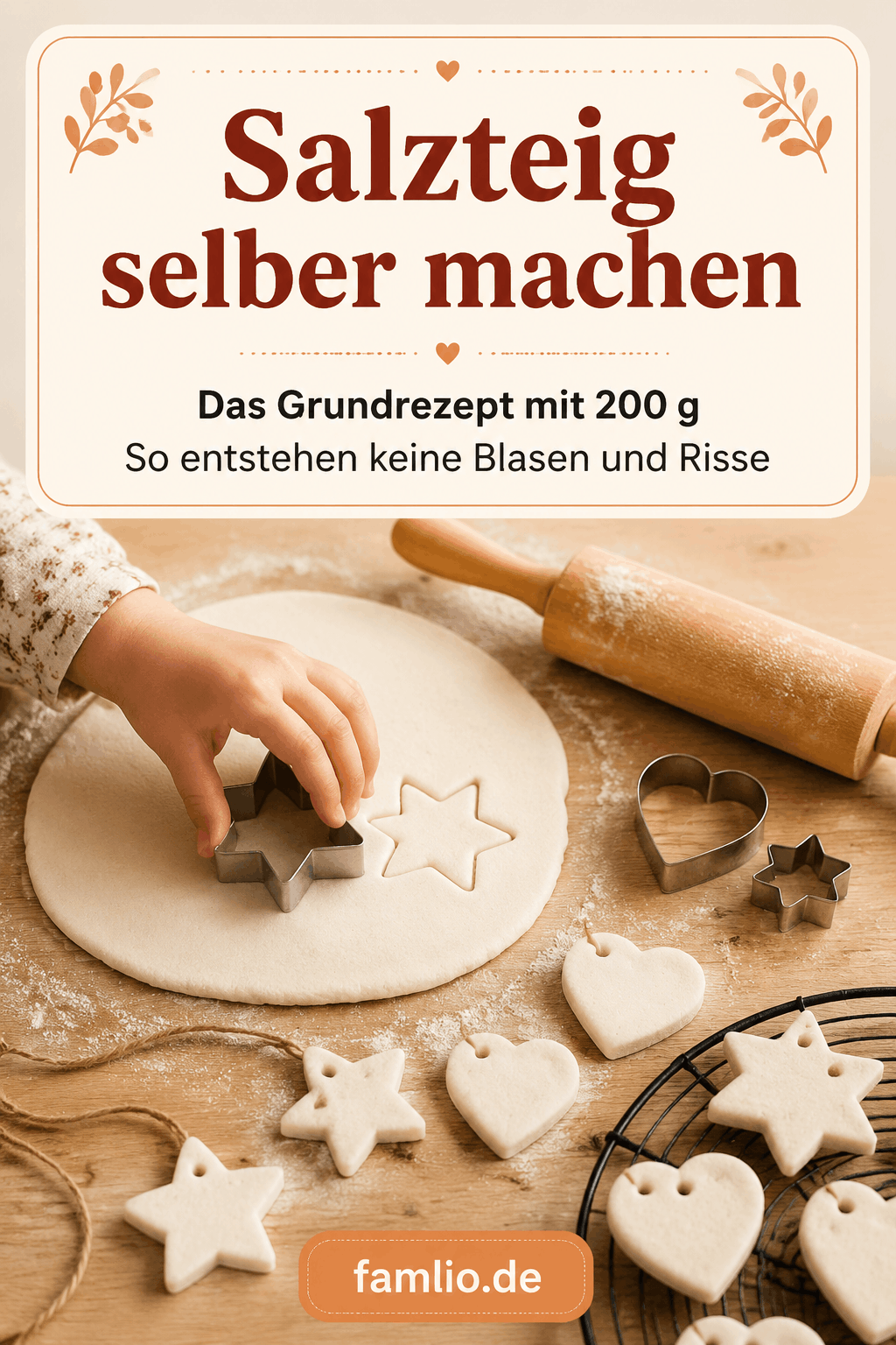 Salzteig selber machen – Grundrezept mit 200 g
