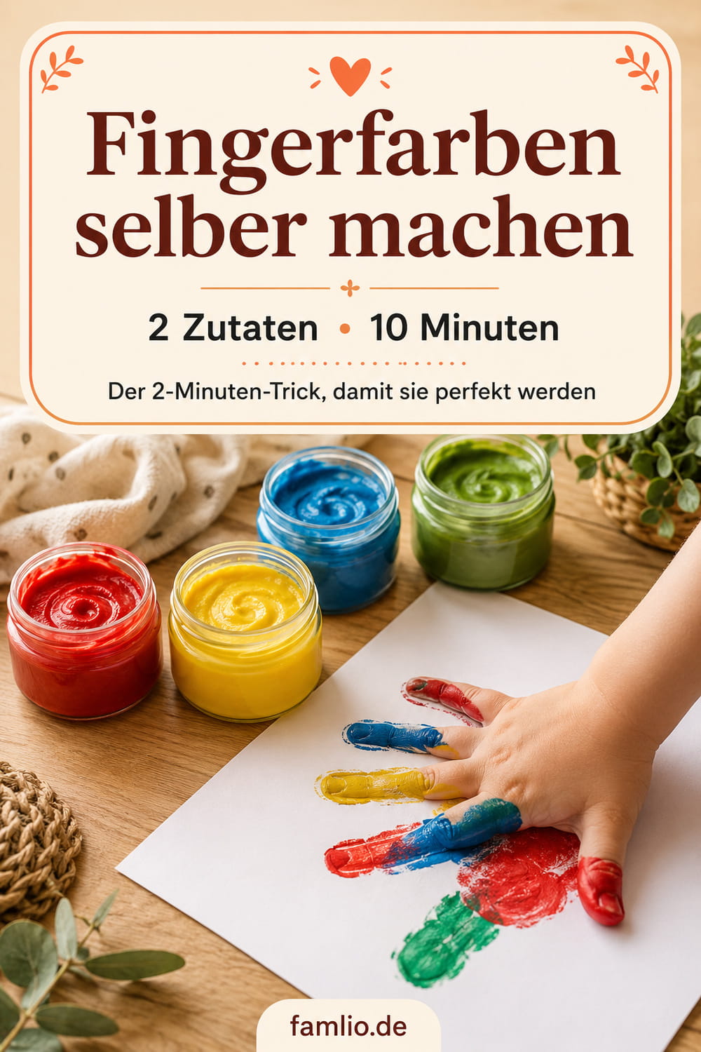 Fingerfarben selber machen – mit 2 Zutaten in 10 Minuten