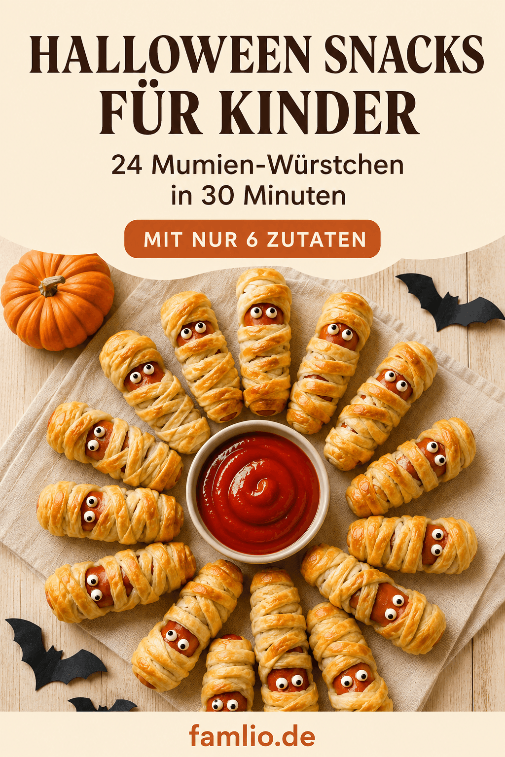Halloween Snacks für Kinder – Mumien-Würstchen in 30 Minuten