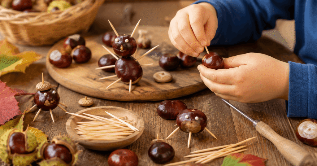 Kastanien basteln mit Kindern